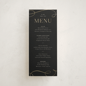 "Black Tie Affair" - Foil-Pressed Menus in Onyx by Hooray Creative - Front
