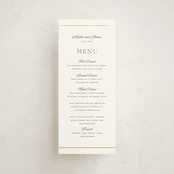 "Opulence" - Foil-Pressed Menus in Pearl by Stacey Meacham - Front