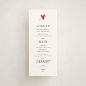 "Amore" - Foil-Pressed Menus in Snow by Ani Somi - Front