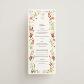 "Fleur" - Foil-Pressed Menus in Verona Sunset by Sarah Knight - Front