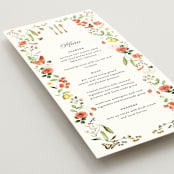 "Fleur" - Foil-Pressed Menus in Verona Sunset by Sarah Knight - Detail