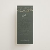 "Peaks" - Foil-Pressed Menus in Hunter by Sarah Brown - Front