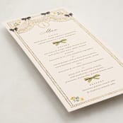 "Tuileries" - Foil-Pressed Menus in Golden by Claudia Orengo - Detail