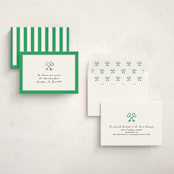 "Crossed Keys" - Foil-Pressed Moving Announcements in Grass by mo kelley - Assembled