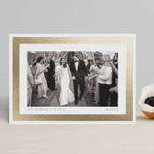 "Bright Border" - Wedding Announcements in Gold by kelli hall - Front