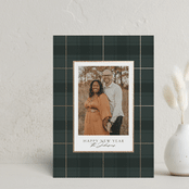 "Chic Plaid" - Holiday Cards in Blue Spruce by Kate Ahn - Front