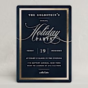 "Refinement" - Party Invitations in Midnight by Jennifer Lew - Front