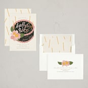 "Floral Cake" - Party Invitations in Cream by Vera Lim - Assembled