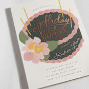 "Floral Cake" - Party Invitations in Cream by Vera Lim - Detail