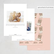 "Dancing Boots" - Party Invitations in Blush by Heather Schertzer - Back of Card Options