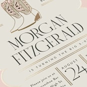 "Dancing Boots" - Party Invitations in Blush by Heather Schertzer - Detail