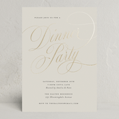 "Fancy Feast" - Party Invitations in Vanilla by Spinsugar - Front