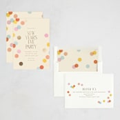 "Confetti Dots" - Party Invitations in Coral by Ellen Schlegelmilch - Assembled
