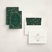 "Illuminated Storybook" - Party Invitations in Evergreen by Alethea and Ruth - Assembled