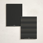 "Timeless Charm" - Foil-Pressed Party Menus in Charcoal by Lucrecia Caporale - Back of Card Options
