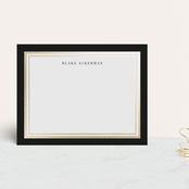 "Gold Notes" - Personalized Stationery Cards in Midnight by Carrie ONeal - Front