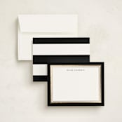 "Gold Notes" - Personalized Stationery Cards in Midnight by Carrie ONeal - Assembled