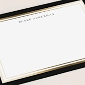 "Gold Notes" - Personalized Stationery Cards in Midnight by Carrie ONeal - Detail