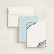 "Gilt Agate" - Personalized Stationery Cards in Navy by Kaydi Bishop - Assembled