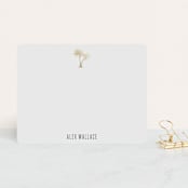 "Gilded Palm Tree" - Personalized Stationery Cards in Cotton by carla san roman - Front