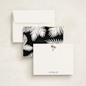 "Gilded Palm Tree" - Personalized Stationery Cards in Cotton by carla san roman - Assembled