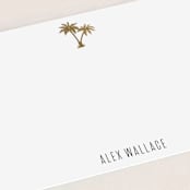 "Gilded Palm Tree" - Personalized Stationery Cards in Cotton by carla san roman - Detail