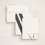 "XO" - Personalized Stationery Cards in Silk by Christie Garcia - Assembled