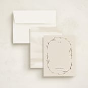 "Oval Botanical" - Personalized Stationery Cards in Ivory by Kelly Schmidt - Assembled