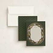 "Love nouveau" - Personalized Stationery Cards in Olive by Ana de Sousa - Assembled