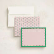 "Preppy Twist" - Personalized Stationery Cards in Peridot by Olivia Raufman - Assembled