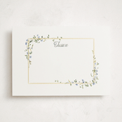 "Flowering Vine" - Personalized Stationery Cards in Bluebell by Everett Paper Goods - Front