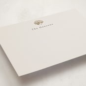 "Simple Seashell" - Personalized Stationery Cards in Sand by Hannah Bowman - Detail