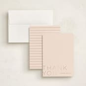 "Thin Thank You" - Personalized Stationery Cards in Sherbet by Pixel and Hank - Assembled