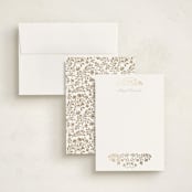 "Leafy Crest" - Personalized Stationery Cards in Sunrise by Anna Black - Assembled