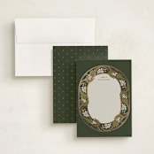 "Love nouveau" - Personalized Stationery Cards in Olive by Ana de Sousa - Assembled