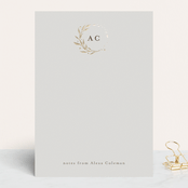 "Lovely Wreath" - Personalized Stationery Cards in Golden by Anastasia Makarova - Front