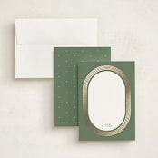 "Gilded Ovals" - Personalized Stationery Cards in Pine by Brittany Braithwaite - Assembled