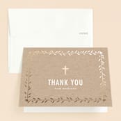 "Double the Love" - First Holy Communion Thank You Cards in Gold Leaf by Chasity Smith - Front