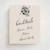 "Disco Direction" - Graduation Bar Signs in Cream by Pixel and Hank - Front