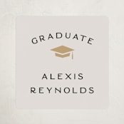 "Official Party" - Graduation Stickers in Ecru by Hooray Creative - Front