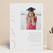"Pansy" - Graduation Party Invitations in Latte by Deynaaz Daraei - Front