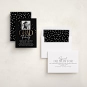 "Classic Grad Party" - Graduation Party Invitations in Onyx by Hooray Creative - Assembled