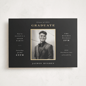 "Tres Chic" - Graduation Party Invitations in Onyx by Hooray Creative - Front