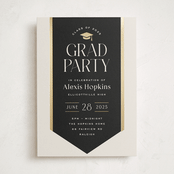 "Graduation Stole" - Graduation Party Invitations in Onyx by Hooray Creative - Front