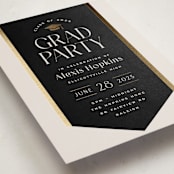 "Graduation Stole" - Graduation Party Invitations in Onyx by Hooray Creative - Detail