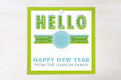 "Big Hello" - Gift Tags in Limeade by Susie Allen - Front