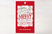 "Merry Typography" - Gift Tags in Deep Crimson by Alethea and Ruth - Front
