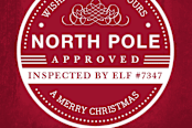 "North Pole Approved" - Gift Tags in Crimson by Kristen Smith - Close-Up