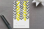 "Chevron" - Gift Tags in Citron by Dean Street - Front