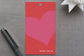 "With All My Heart" - Gift Tags in Red Rose by Lori James - Front